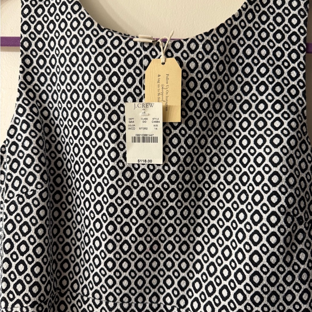J. Crew Geometric Black and White Dress